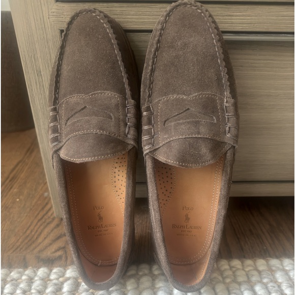 New Polo Ralph Lauren Men’s Suede Penny Loafer/Vibram Sole Size 9D - Picture 3 of 13